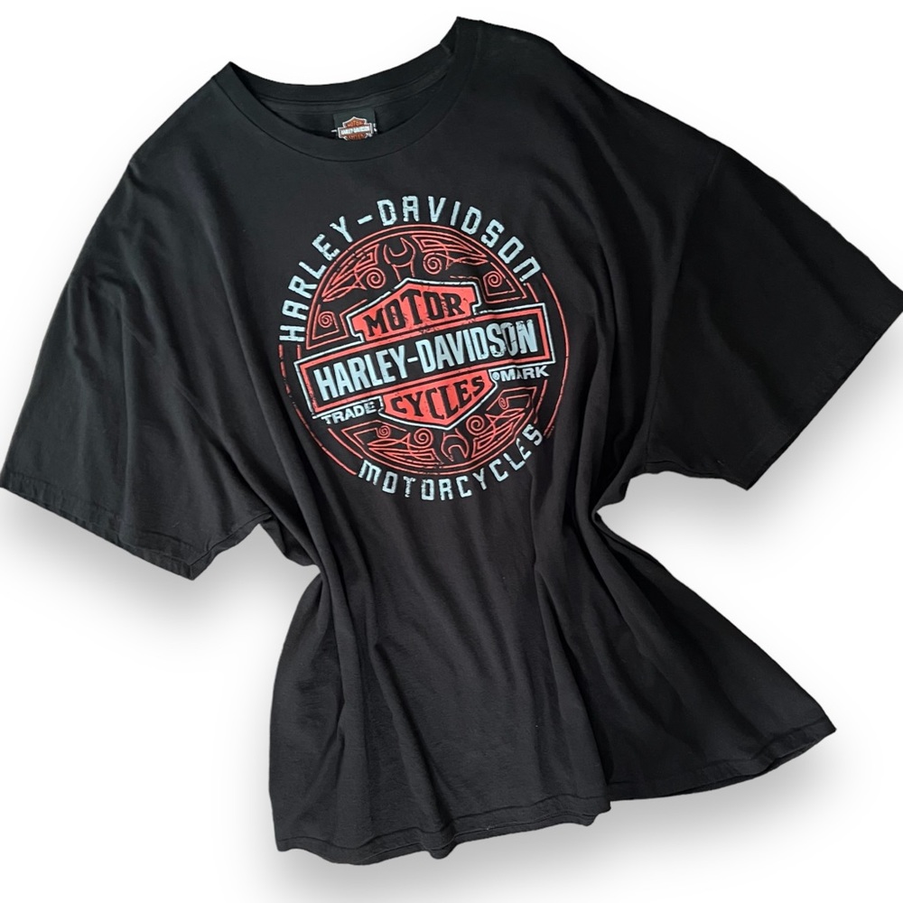 Harley-Davidson Black and Red Short Sleeve Tee